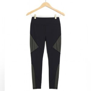 CALIA by Carrie Underwood Essential Ankle Leggings Faux Leather Accents Sz Small